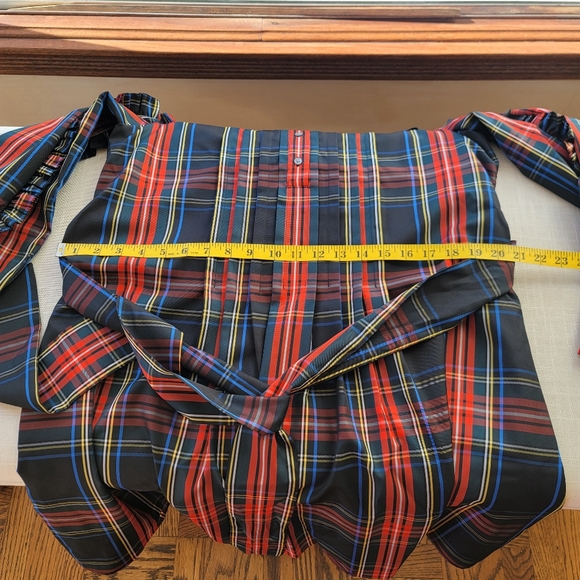 New! J Crew sz M Belted Ruffle Black Tartan Plaid Christmas Dress NWT - Picture 11 of 16